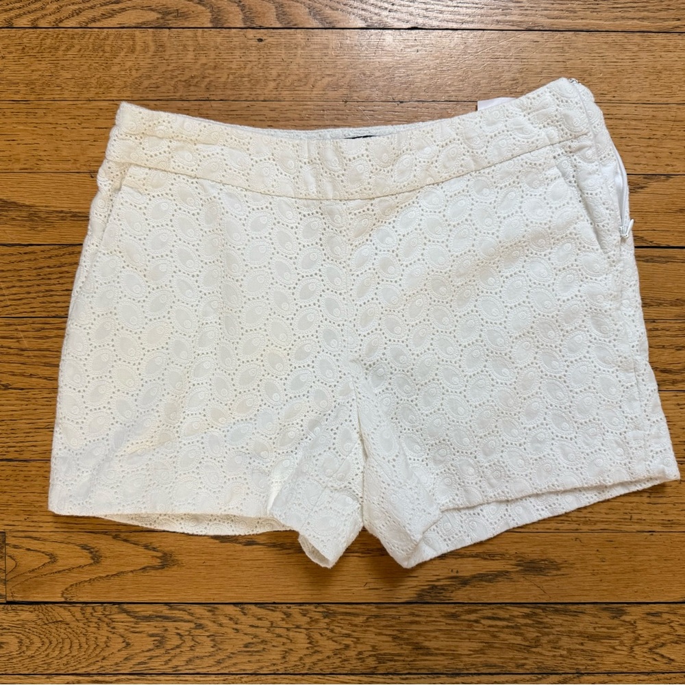 Banana Republic High Waist White Eyelet Shorts